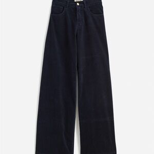 Superwide-Leg Pants in Velvet Deep Indigo 26